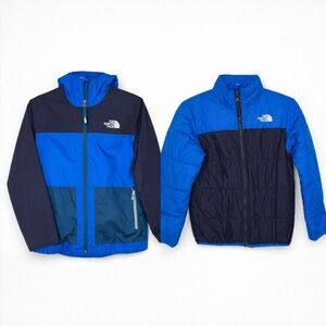 The North Face Boys Blue Triclimate 3-in-1 Rain Jacket Puffer DryVent Size 10/12